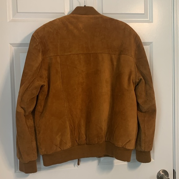 Vintage 100% leather bomber suede zip-up jacket - Picture 9 of 11
